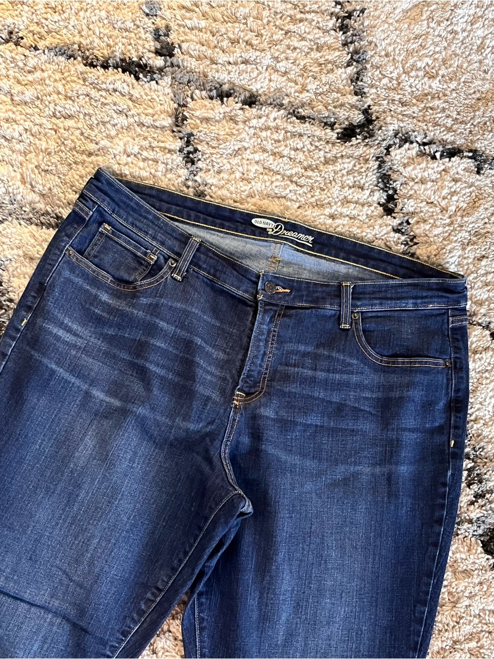 Old Navy The Dreamer Bootcut Jeans Dark Wash Stretch Denim Mid Rise 18L - Picture 2 of 6